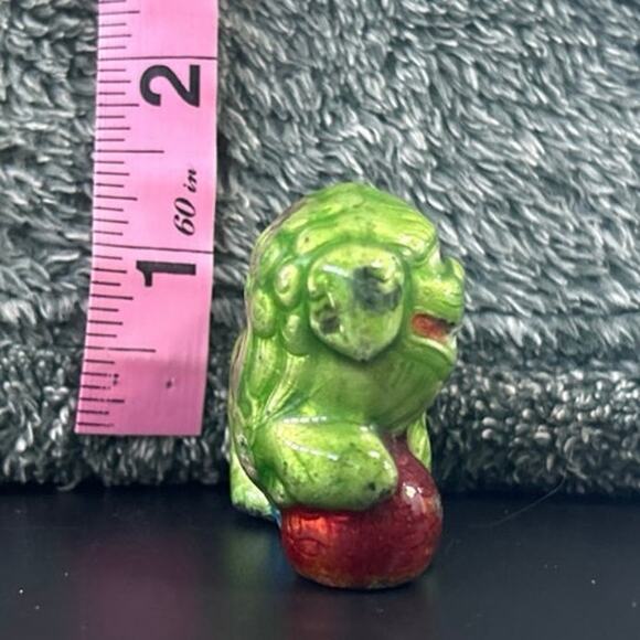 Chinese Cloisonné Enamel Miniature Foo Dog Brass Figurine ADORABLE - Picture 5 of 10